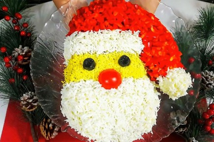 Новогодний хит: Закуска «Дед Мороз» для яркого стола