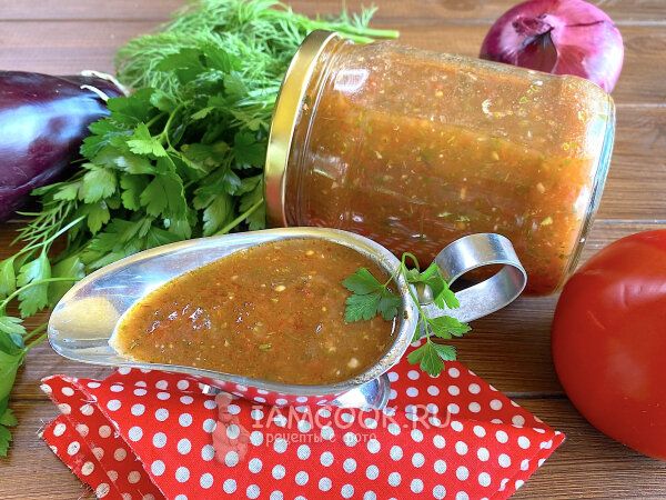 Пошаговый рецепт удивительного соуса из баклажанов и помидоров