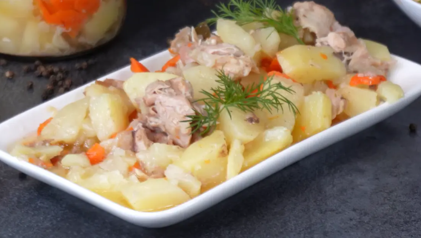 Курица с картофелем в банках: Так просто и вкусно