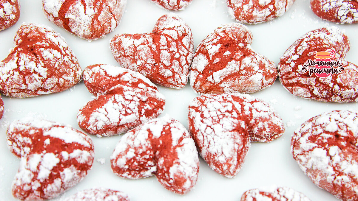 Необычные печенье-сердечки для дня влюбленных в стиле красного бархата