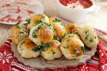 Пампушки к борщу с чесноком